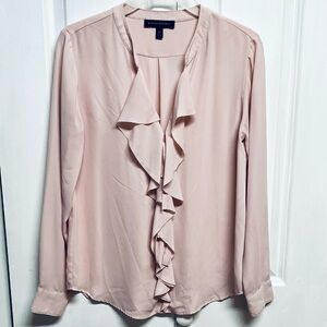 Banana Republic Women's Blush Ruffle Front Blouse Size XS